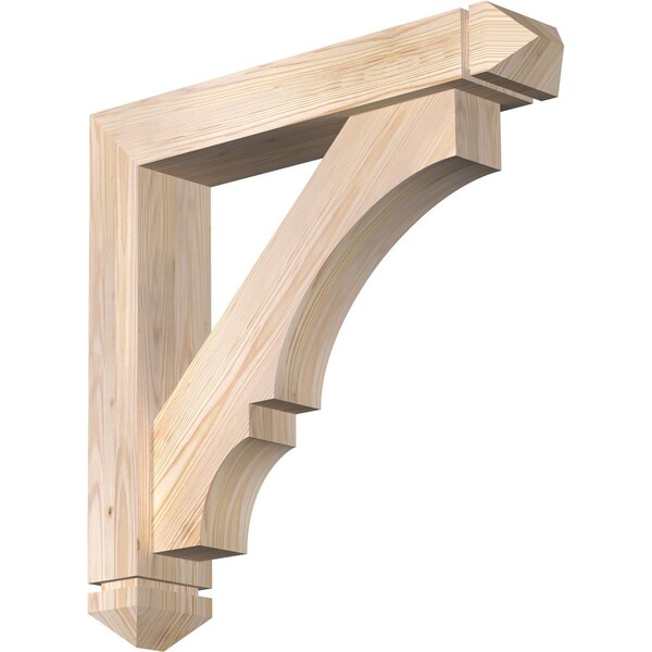 Ekena Millwork Balboa Arts and Crafts Smooth Bracket w/ Offset Brace, Douglas Fir, 5 1/2"W x 28"D x 28"H BKT0604X28X28BOA03SDF - main